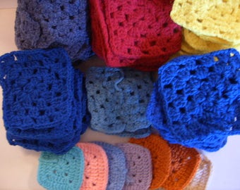 Vintage Granny Squares,Crocheted Granny Squares