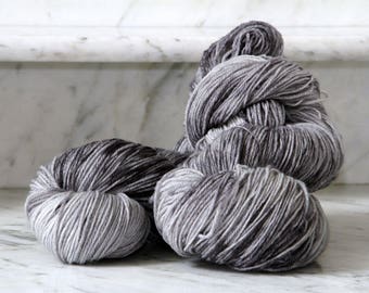 Steel Fog Handpainted Superwash Merino Wool 3ply Sock Yarn