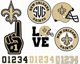 New Orleans Saints- Cuttable Design Files (SVG, EPS, JPG) For Silhouette Studio, Cricut Design Space, Cutting Machines,Instant Download