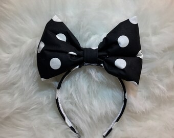 Polka Dot oversized Bow Headband