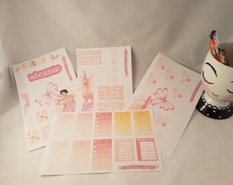 sherbet paris dreams weekly planner sticker set for happy planner classic