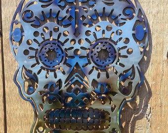SALE! 20% OFF! Sugar Skull Metal Art