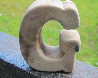Letter 'G' made of Pottery, Beachcombed