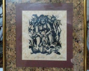 Original Intaglio Print "Strings" by Ruth Anaya