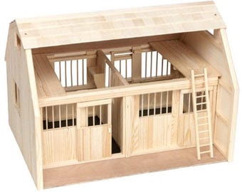 Wooden Deluxe Model Horse barn w/ Corral