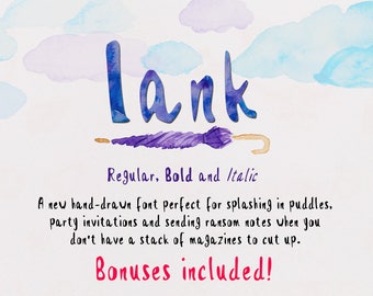 Lank - Hand Drawn Font - Includes Regular, Bold and Italic