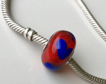 Blue Hearts Bead