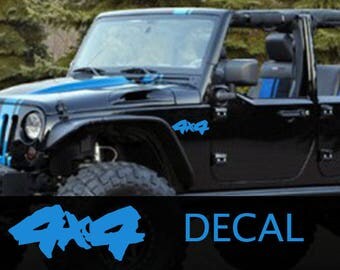 Set Of 2 4x4 Decals, 4x4 Decal, 4x4 Sticker, Jeep Decal, Jeep Sticker, Jeep Wrangler Decals, Off Road Decals, Off Road Stickers,Rubicon