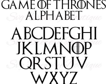 Game of thrones alphabet, fonts svg, png, dxf for cricut, silhouette studio, cutting machines, vinyl decal, stencil template, t shirt design