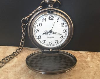 Handsome Engraved Pocket Watch. Fathers Day Gift. Husband. Groomsmen Gifts. Birthday. Father Of The Bride. Best Man. Personalized Gifts.