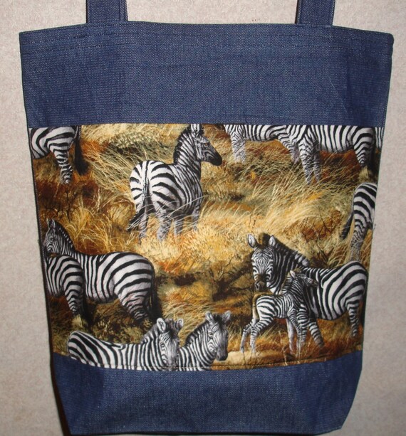 fluffy zebra tote bag