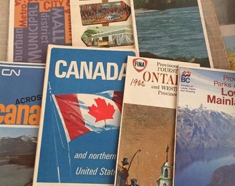 7 Vintage Canada Travel Road Maps Ephemera Road Trip