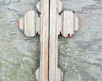 Salvaged Wood Wall Cross Religious Decor Distressed Cross, Serbian Orthodox Cross Rustic Cross, Christian Decor Salvaged Wood Cross