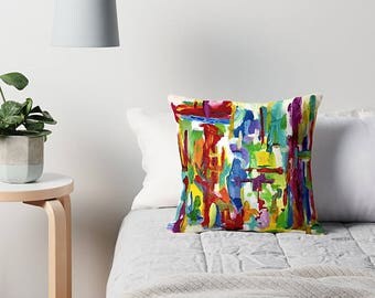 Art Pillow, Modern Pillow, Throw Pillow Cover, Accent Pillow, Rainbow Pillow, Modern Pillow Cover, Art Pillow Cover, Modern Throw Pillow
