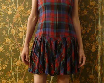 90's Vintage Plaid Rayon Romper Playsuit clothing clothes