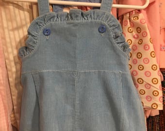 1950s Blue Corduroy Overalls 12/18 Months