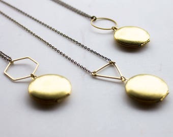 Geometric lockets, Gold modern locket, Mother's Day gift, Gold locket, Modern locket, graduation gift, graduation gift for her