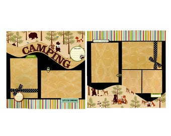 Camping - Two Premade Scrapbook Pages