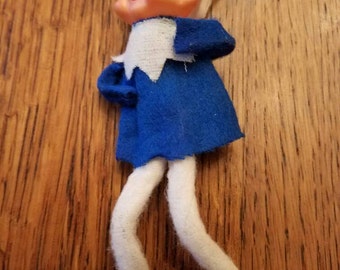 Cute Little Vintage Blue Christmas Elf Pixie