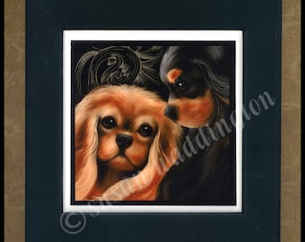 Cavalier King Charles Spaniel framed ceramic tile
