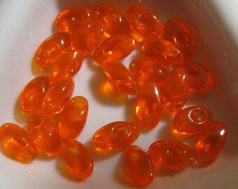 Miyuki Long Magatama Beads, 4x7mm Orange (color LMA-138) one 8.5 Gram Tube