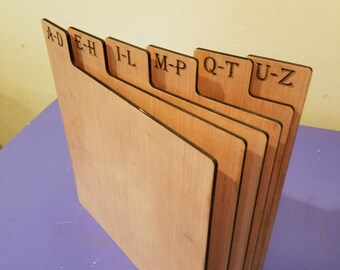 A-Z Record (LP) Dividers, Vertical Organizers, 6 Tabs. For the music lover and record collector.