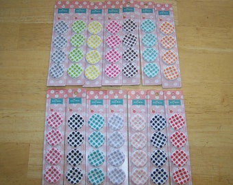 Riley Blake 4-pack 1" round POLKA DOT Sew Together Carded Buttons Multi-colors