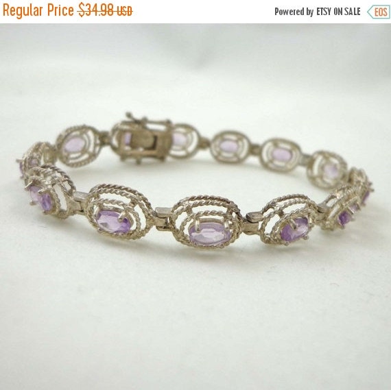 SALE Sterling Silver Amethyst Bracelet By JellyBellyJewels On Etsy