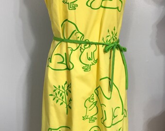 RESERVED 2 Vintage 60s Vested Gentress Shift Dresses L XL Dog and Bird, Cat and Mice