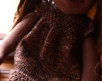 16 inch Waldorf Doll Clothes Brown Waldorf Doll Sweater Dress
