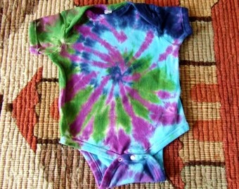 12m Tie Dye Baby Onesie - Mystic Swirl - Ready to Ship