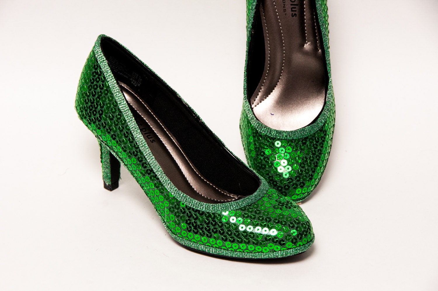 black and green high heels