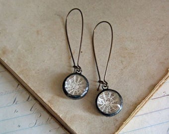 Boho Lace Earrings Stained Glass Jewelry
