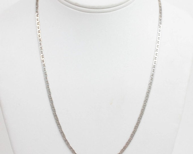 Sterling Silver Mariner Chain Necklace Italian Silver Unisex 20 Inch Necklace