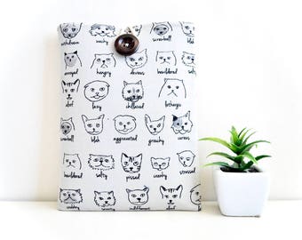Cats Kindle Sleeve, Kindle Cover, Kindle Case, Kindle Paperwhite, Kindle Voyage, Custom Padded eReader Pouch