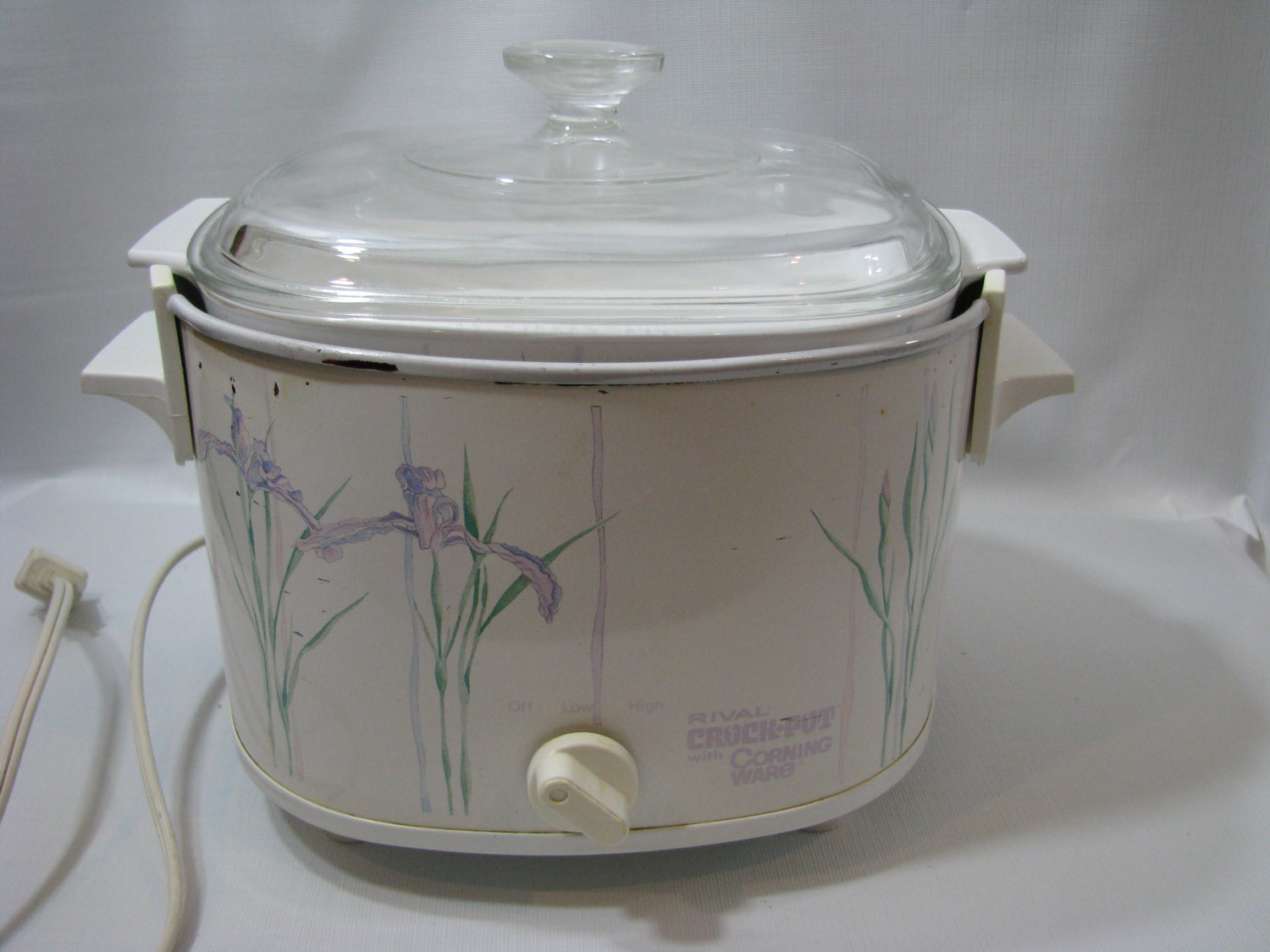 Vintage Rival Corning Ware Shadow Iris Crock Pot 3 Qt