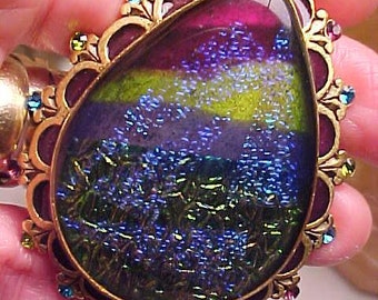Collier Pendentif Chico's - émail Et Strass - Style Bohème 16 Pouces - Occasion Excellent état