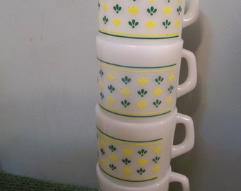 termoctisa stackable milk glass mugs set of 4