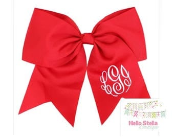 Personalized Monogrammed Large 6.5" Classic Cheer Bow - Girls Softball Team Softball - Monogram Bow