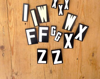 15 Bargain vintage letters Black and White Letters Capital letters Sign letters F W I X Z G Vintage initial Cheap letters Destash