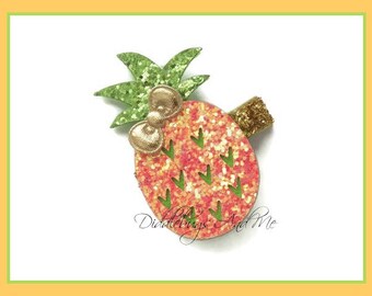 Pineapple Hair Clip, Tropical Fruit Hair Clip, Girls Pineapple Hair Clip, Beach Hair Clip, Sparkle Pineapple Hair Clip, Tropical Clips