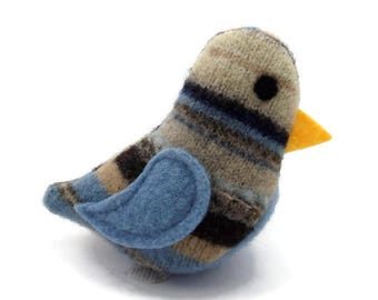 Birds of a Sweater Catnip Cat Toy - Brown and Blue Stripes