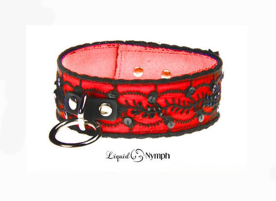 Victoria Red Leather Jet Beaded Embroidered Bondage Choker - Fetish Slave Collar - Submissive Choker ,Kitten Pet Play Collar Valentine Gift by LiquidNymph steampunk buy now online Victoria Red Leather Jet Beaded Embroidered Bondage Choker - Fetish Slave Collar - Submissive Choker ,Kitten Pet Play Collar Valentine Gift by LiquidNymph steampunk buy now online