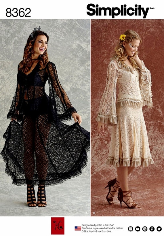 Cosplay Lace Two Piece Dress Pattern, Simplicity Sewing Pattern 8362 by blue510 steampunk buy now online Cosplay Lace Two Piece Dress Pattern, Simplicity Sewing Pattern 8362 by blue510 steampunk buy now online