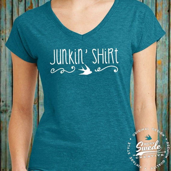 Junkin' Shirt Ladies' Triblend V-Neck T-Shirt funky