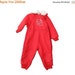 50% half off sale // Vintage 70s Cute Cat Winter Nylon Snowsuit - Red, Montgomery Ward, Kids 24M - boys or girls