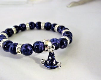 Purple Wizard Hat Charm Bracelet