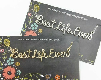 Best Life Ever Necklace, JW Gifts, Wire Wrapped Words, Christian Gift, Jewelry Gifts for JW, Gifts Under 30