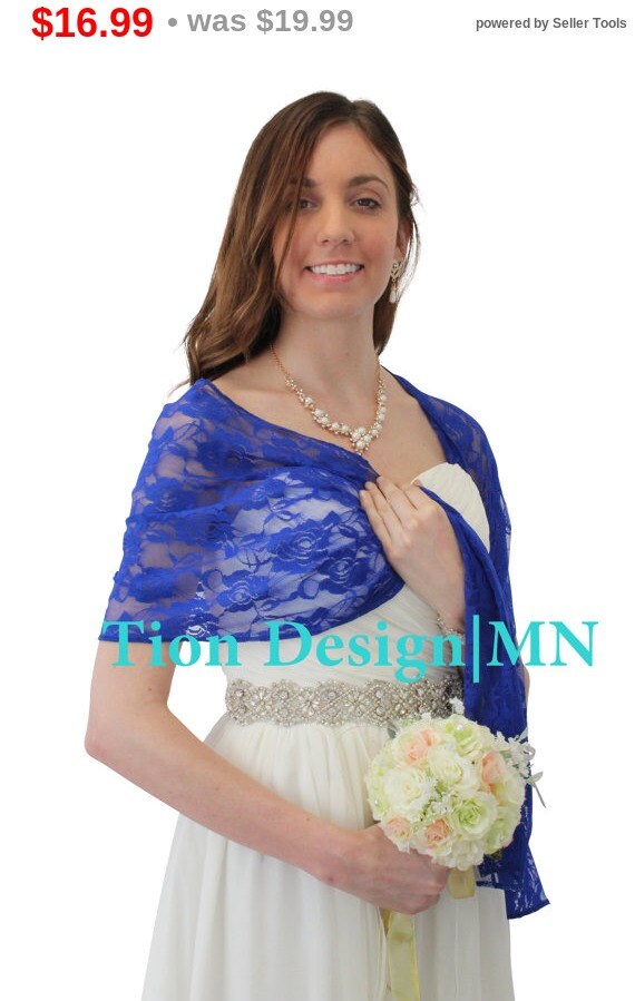 royal blue chiffon shawl