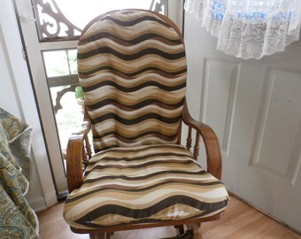 Nursery Glider Rocker SlipCover -Shades of Brown Waves Covers for your cushions